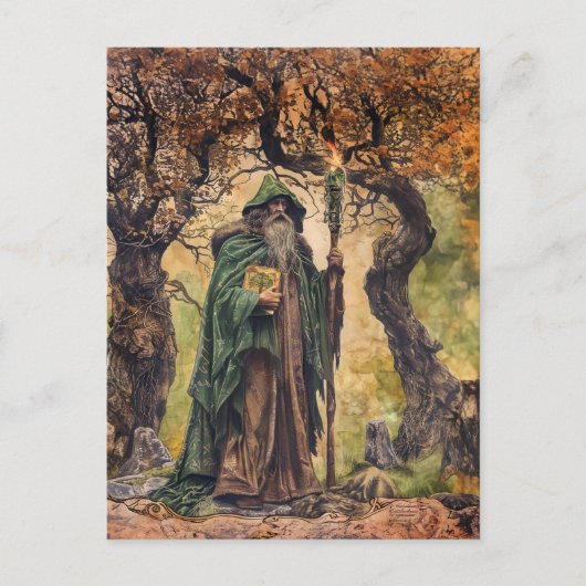 Druide keltische Weiße Priester der Natur Postkarte (Vorderseite)