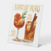 Druiden Hills Wedding Signature Drinks unterzeichn Sockelschild (Vorderseite)
