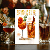 Druiden Hills Wedding Signature Drinks unterzeichn Sockelschild