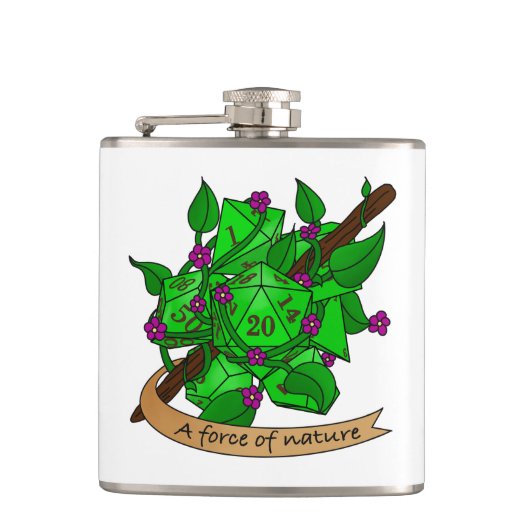 Druiden-Würfel Flachmann (Vorderseite)