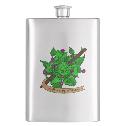 Druiden-Würfel Flachmann (Vorderseite)
