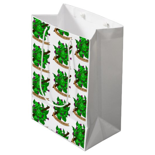 Druiden-Würfel Mittlere Geschenktüte (Vorderseite Schrägansicht)