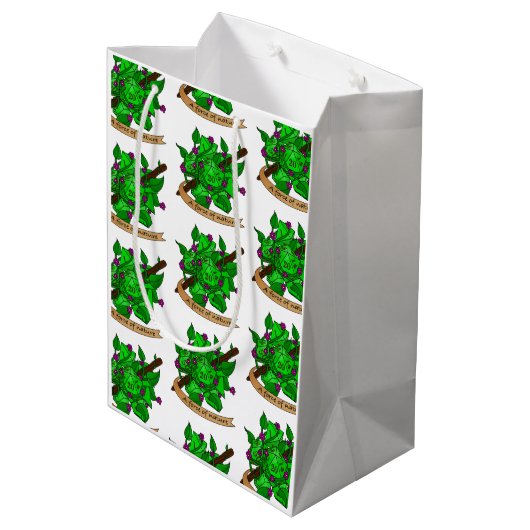 Druiden-Würfel Mittlere Geschenktüte (Rückseite Schrägansicht)