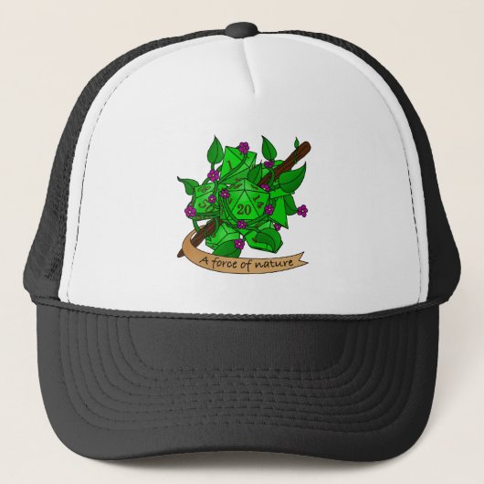 Druiden-Würfel Truckerkappe (Vorderseite)