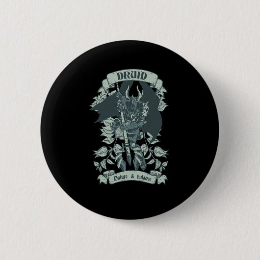 Druider Krieger Halloween-Geschenk für alte Fans Button (Vorderseite)