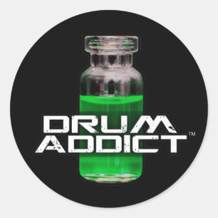 Drum Addict Runder Aufkleber