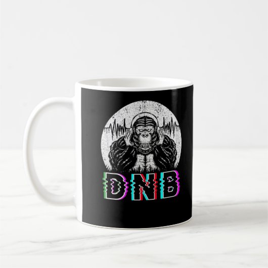 Drum and Bass Electronic Gorilla Vaporwave Music Kaffeetasse (Links)
