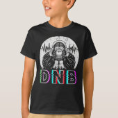 Drum and Bass Electronic Gorilla Vaporwave Music T-Shirt (Vorderseite)
