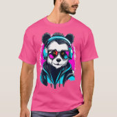 Drum and Bass Festival Cyberpunk Rave Panda T-Shirt (Vorderseite)