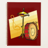 Drum and Cymbal Music Percussion Art Planer (Vorderseite)