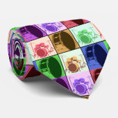 Drum and Drum Set Pop Art Necktie Krawatte (Gerollt)