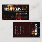 Drum Beats Music Business Card Hinweiskarte (Vorne/Hinten)