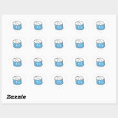 Drum Blue Handdrawn Look Herz-Aufkleber (Blatt)