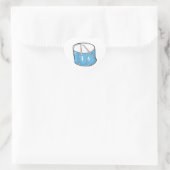 Drum Blue Handdrawn Look Herz-Aufkleber (Tasche)