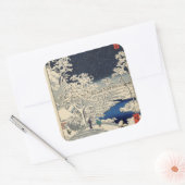 Drum Bridge bei Meguro und Sunset Hill. Quadratischer Aufkleber (Umschlag)