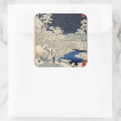 Drum Bridge bei Meguro und Sunset Hill. Quadratischer Aufkleber (Tasche)