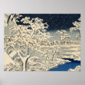 Drum Bridge bei Meguro, von Ando Hiroshige Poster (Vorne)