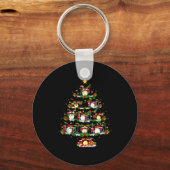 Drum Christmas Tree Lights Drum Music Lover Drumme Schlüsselanhänger (Vorderseite)
