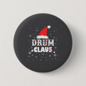 Drum Claus Santa Christmas Drummer Long Sleeve Button (Vorderseite)