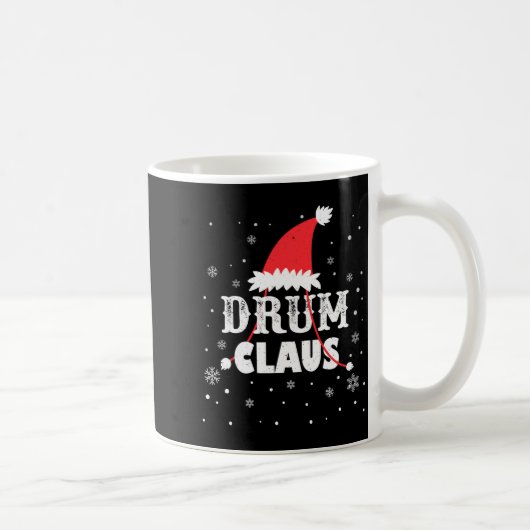 Drum Claus Santa Christmas Drummer Long Sleeve  Kaffeetasse (Rechts)