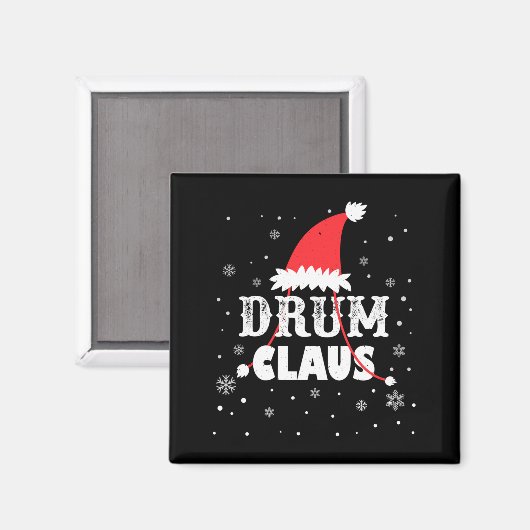 Drum Claus Santa Christmas Drummer Long Sleeve  Magnet (Vorderseite/Rückseite)