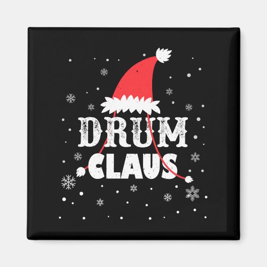 Drum Claus Santa Christmas Drummer Long Sleeve Magnet (Vorne)