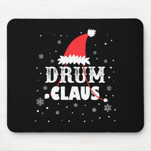 Drum Claus Santa Christmas Drummer Long Sleeve  Mousepad (Vorne)