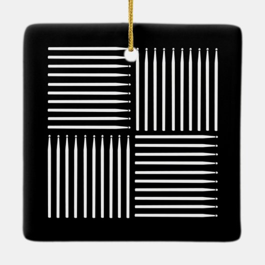 Drum Crosshatch Black Keramikornament (Rückseite)