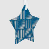 Drum Crosshatch Blue Ornament (Vorderseite)
