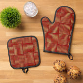 Drum Crosshatch Ofenhandschuh & Topflappen-Set (Oben Unten)