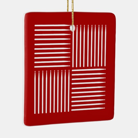 Drum Crosshatch Red Keramikornament (Rechts)