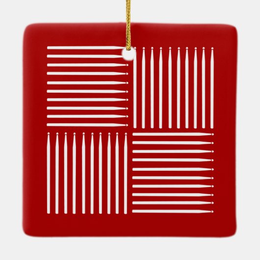 Drum Crosshatch Red Keramikornament (Rückseite)
