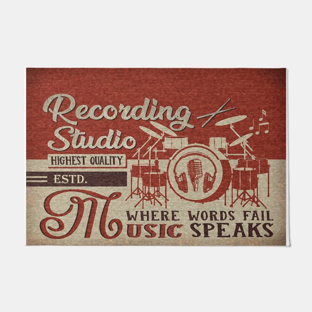 Drum Design Doormat, Music Stuido Decor Fußmatte (Vorderseite)