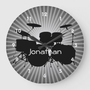 Drum Design Wall Clock Große Wanduhr