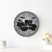 Drum Design Wall Clock Große Wanduhr (Zuhause)