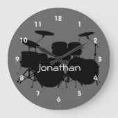 Drum Design Wall Clock Große Wanduhr (Vorderseite)