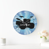 Drum Design Wall Clock Große Wanduhr (Zuhause)