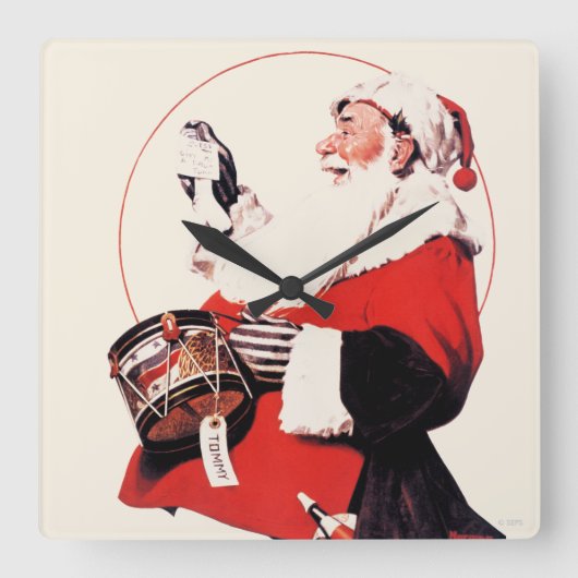 Drum for Tommy Quadratische Wanduhr (Vorderseite)