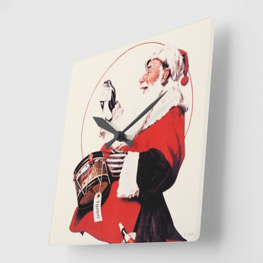 Drum for Tommy Quadratische Wanduhr (Winkel)