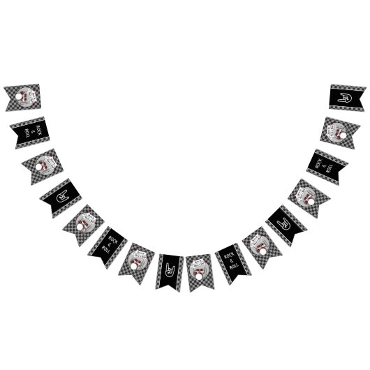 Drum Geboren zu Rock & Roll Drummer Rocker Musiker Wimpelkette (Alle)