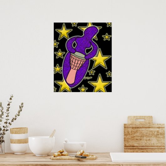 Drum Goddess Print Poster (Küche)