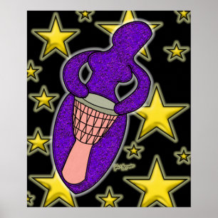 Drum Goddess Print Poster