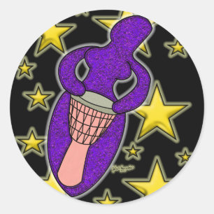 Drum Goddess Sticker Round