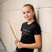 Drum Kids Funny Zitat mit rot-weißer Typografie T-Shirt