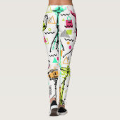 Drum Kit: Das Retro der Wasserfarben-Memphis. Leggings (Rückseite)