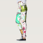 Drum Kit: Das Retro der Wasserfarben-Memphis. Leggings (Links)
