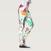 Drum Kit: Das Retro der Wasserfarben-Memphis. Leggings (Rechts)