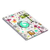 Drum Kit: Das Retro der Wasserfarben-Memphis. Notizblock (Rechte Seite)