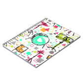 Drum Kit: Das Retro der Wasserfarben-Memphis. Notizblock (Linke Seite)