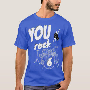 Drum Kit Drummer 6 Jahre 6. Geburtstagskameraden T-Shirt